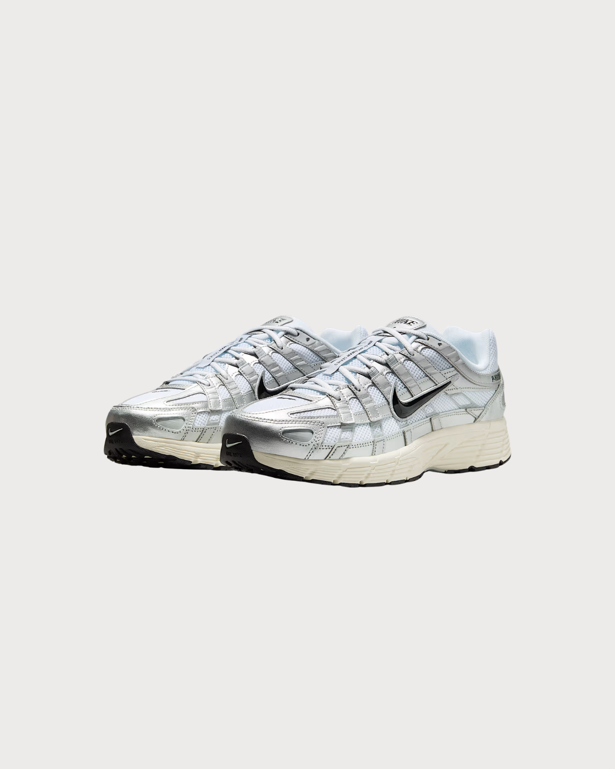 Nike P-6000 White Metallic Silver Flat Silver Black