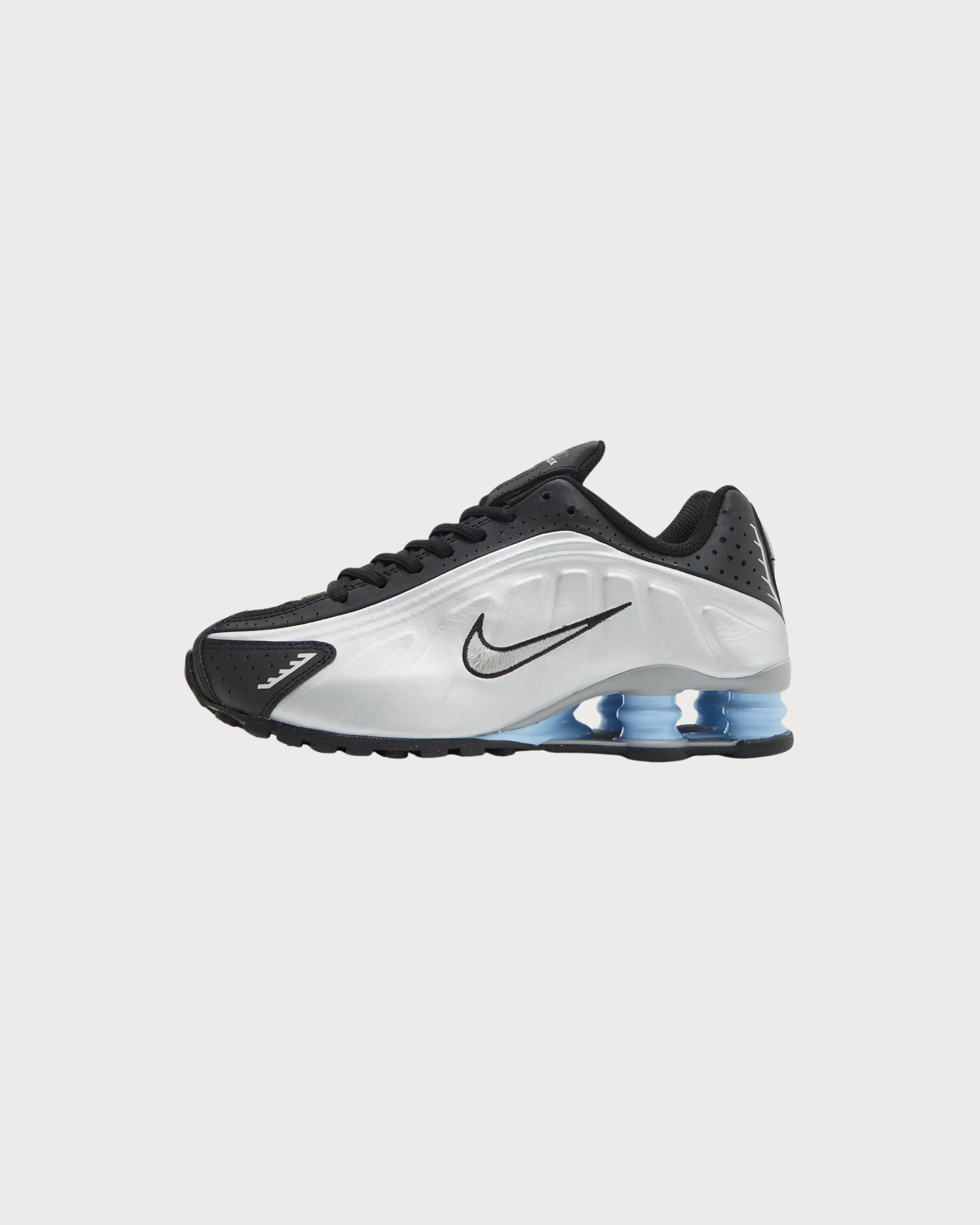 Nike Shox R4 Metallic Silver Black Psychic Blue