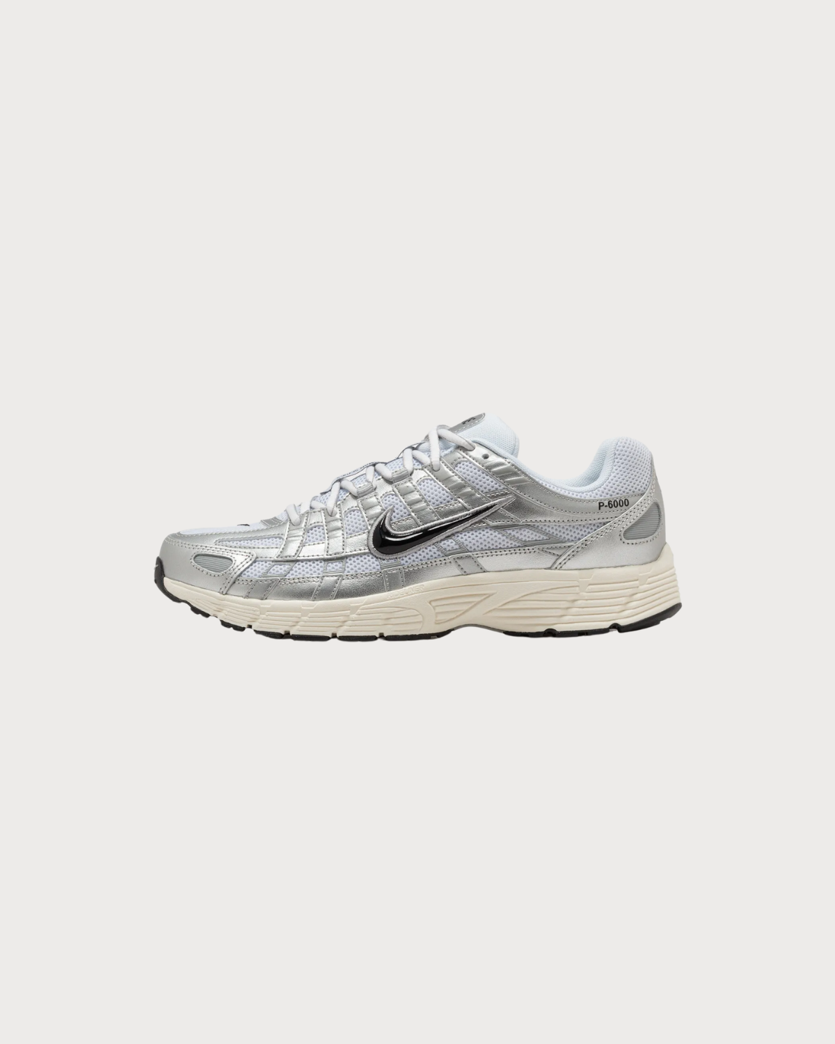 Nike P-6000 White Metallic Silver Flat Silver Black