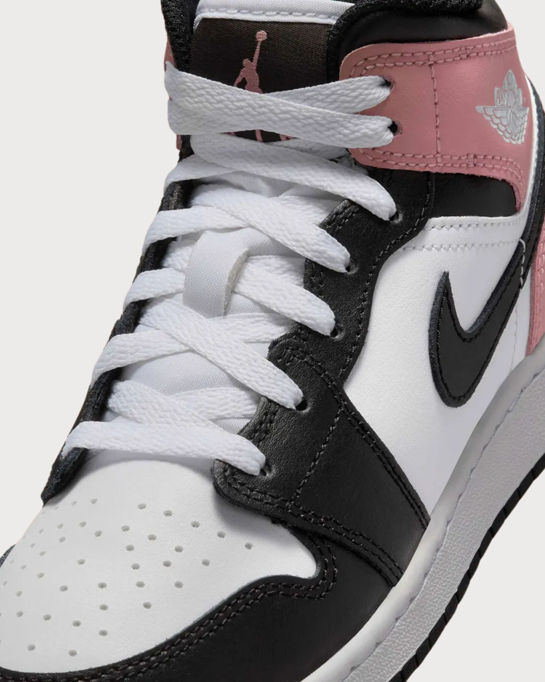 Air Jordan 1 Mid White Rust Pink Black (GS) 