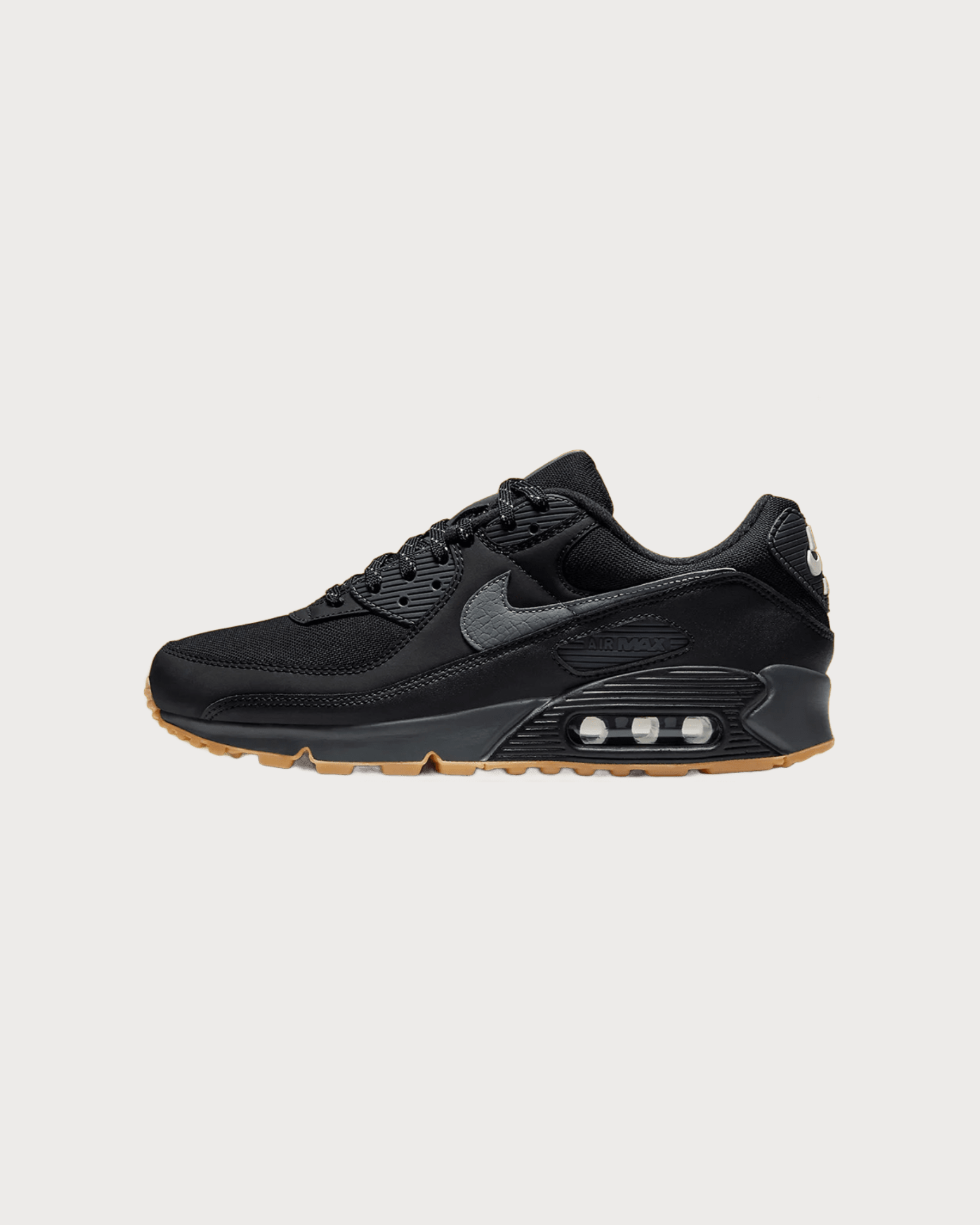 Nike Air Max 90 Black Smoke Grey Gum Reflective