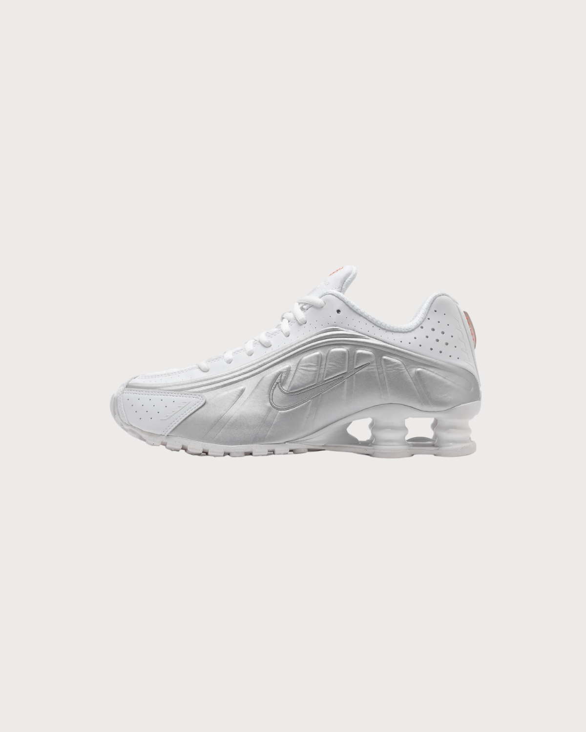 Nike Shox R4 White Bright Crimson Metallic Silver